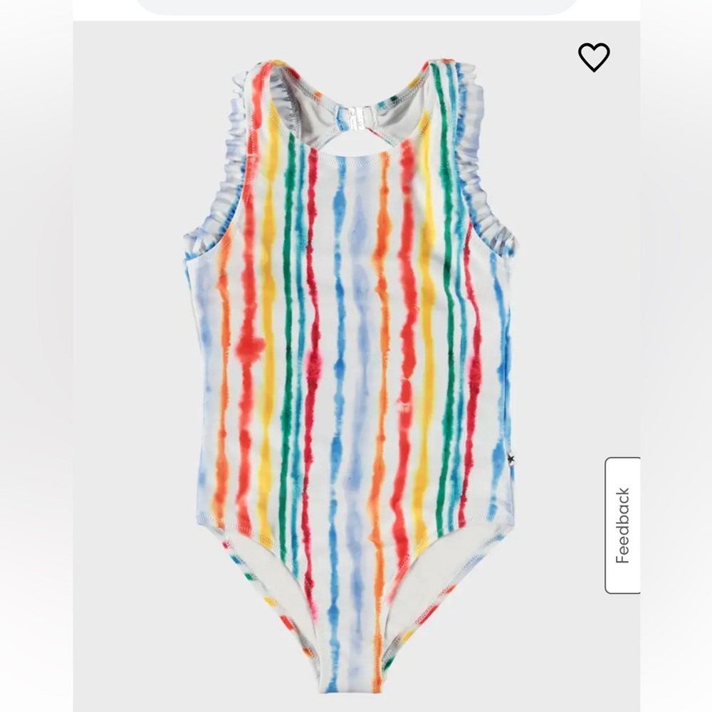 Molo Striped Swimsuit Size 11 new with tags never worn. Excellent condition.